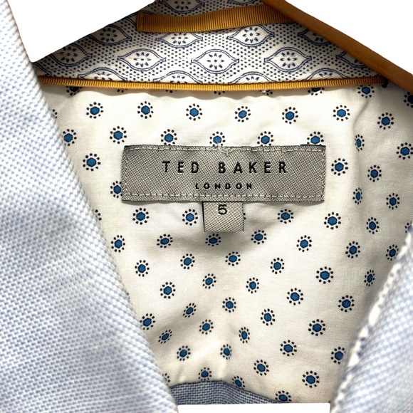 Ted Baker London Size 5 Short Sleeve Button Down Shirt DBL Button Sleeve Accent - Picture 11 of 11